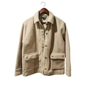 J.Crew Women's Bouclé‎ Shirt-Jacket Beige Size M Casual Style